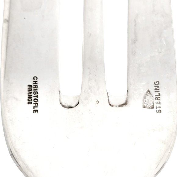 Christofle Sterling Silver Oceana Salad Serving Set Fork and Spoon (A) #12334 - Picture 8 of 11